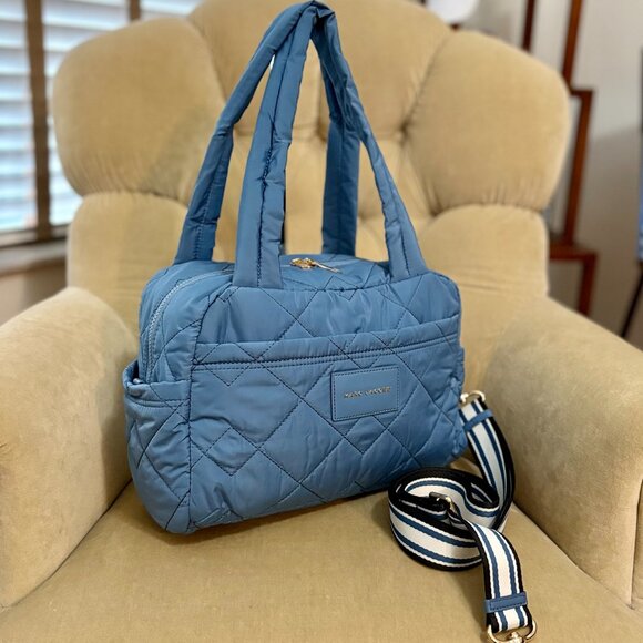 NEW Auth MARC JACOBS Nylon Diamond Quilted Weekender Puffer Satchel Bag - Picture 3 of 9